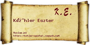 Köhler Eszter névjegykártya