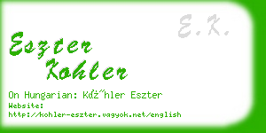 eszter kohler business card